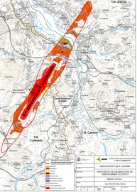 Mapa da pegada sonora do aeroporto de Albedro