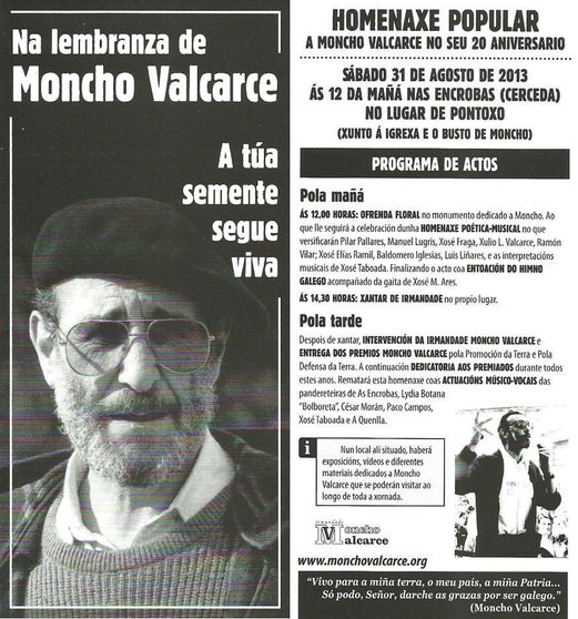 Cartaz homenaxe a Moncho Valcarce en 2013