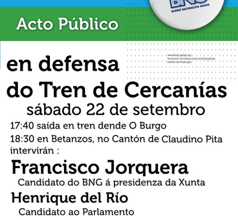 cartaz acto tren cercan&iacute;as betanzos