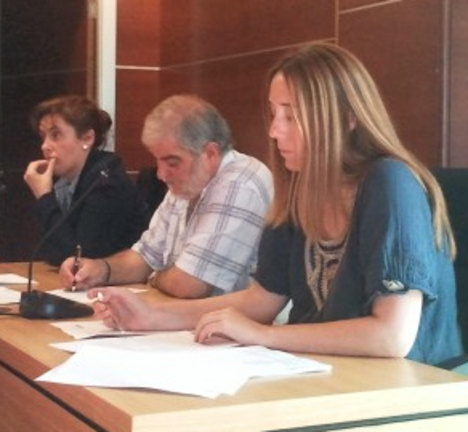 Concelleiros do BNG de Culleredo no mandato 2011-2015. De esquerda a dereita: Roc&iacute;o Sampedro, Isidro Taibo e Raquel Jabares.