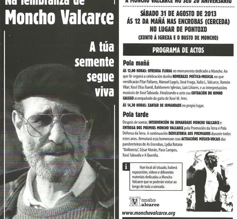 Cartaz homenaxe a Moncho Valcarce en 2013