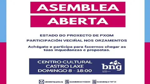 cartaz asemblea aberta pxom castro-laxe